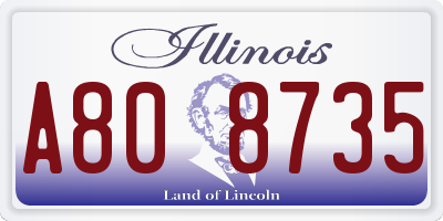 IL license plate A808735