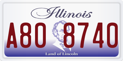 IL license plate A808740