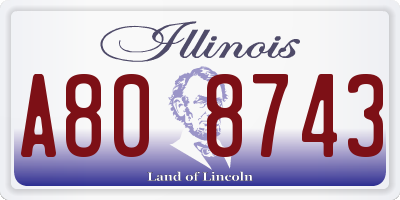 IL license plate A808743