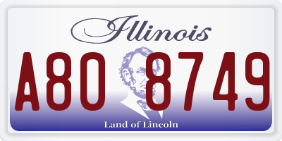IL license plate A808749