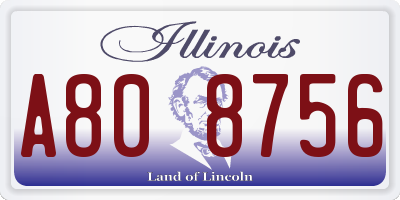 IL license plate A808756