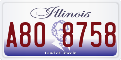 IL license plate A808758
