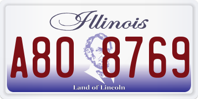 IL license plate A808769