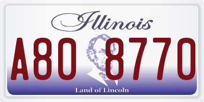 IL license plate A808770