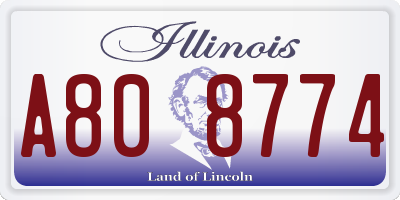 IL license plate A808774