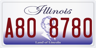 IL license plate A808780