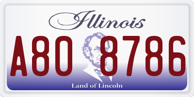 IL license plate A808786