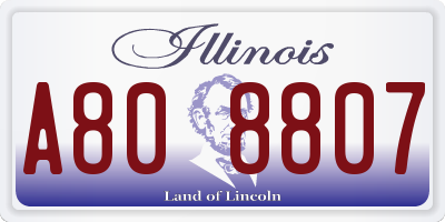 IL license plate A808807