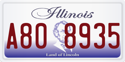 IL license plate A808935