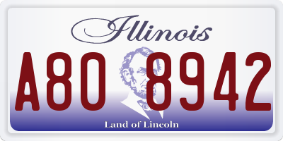IL license plate A808942