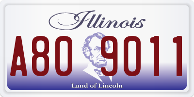 IL license plate A809011
