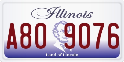 IL license plate A809076
