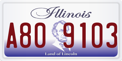 IL license plate A809103