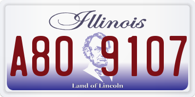 IL license plate A809107