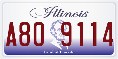 IL license plate A809114