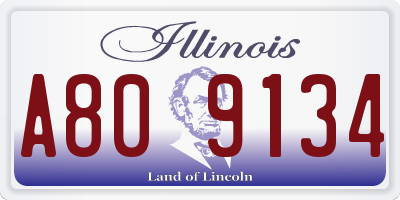IL license plate A809134
