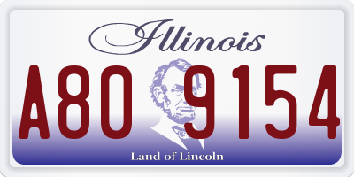 IL license plate A809154