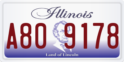 IL license plate A809178