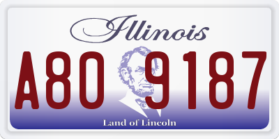 IL license plate A809187