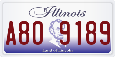 IL license plate A809189