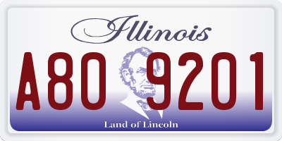 IL license plate A809201