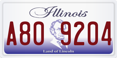 IL license plate A809204