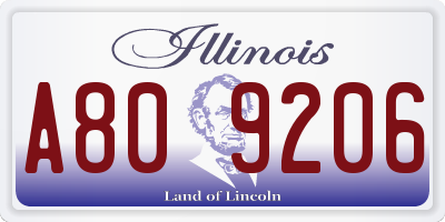 IL license plate A809206