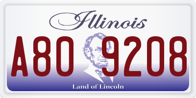 IL license plate A809208