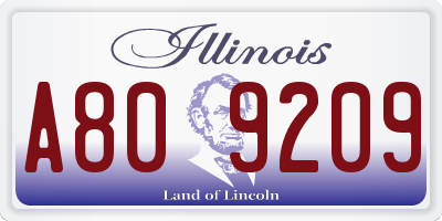 IL license plate A809209