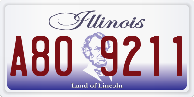 IL license plate A809211