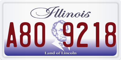 IL license plate A809218