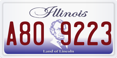 IL license plate A809223