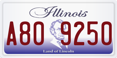 IL license plate A809250