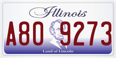 IL license plate A809273