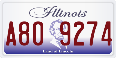 IL license plate A809274