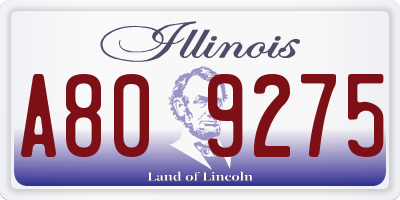 IL license plate A809275