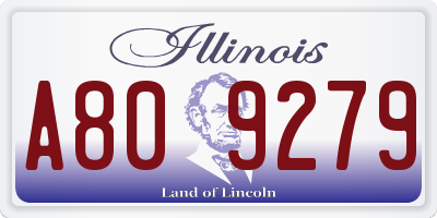 IL license plate A809279