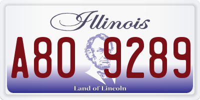IL license plate A809289