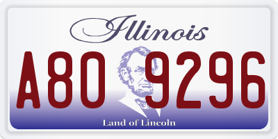 IL license plate A809296