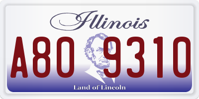 IL license plate A809310