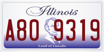 IL license plate A809319