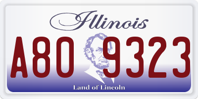 IL license plate A809323