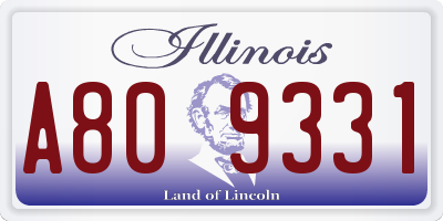 IL license plate A809331