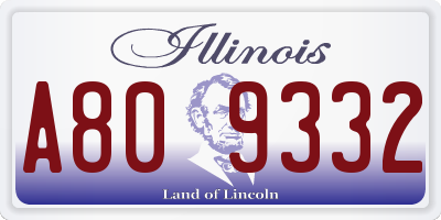 IL license plate A809332