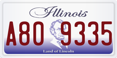 IL license plate A809335