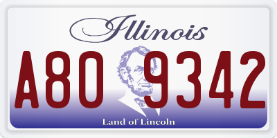 IL license plate A809342