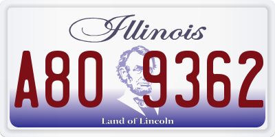 IL license plate A809362
