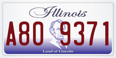 IL license plate A809371