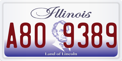 IL license plate A809389