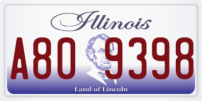 IL license plate A809398